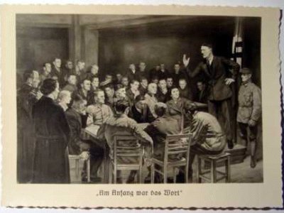 Fotografia di Hitler mentre tenne la riunione